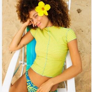 See Leo bikini rash guard top in Greeno size Medium M nwt